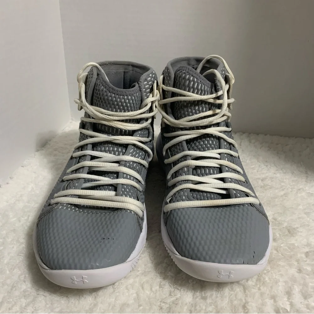 Under‎ Armour Men's Hovr Havoc Basketball Shoes Size 7.5 Steel/White 3020617-102